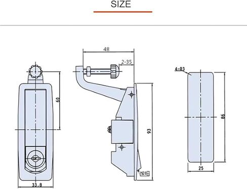 MS606 BOX METAL BOX BOUNS LOTCH AIR AIR AIL LOCKS LOCKS LOCK 1PCS (أسود لا مفتاح) in Saudi Arabia