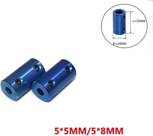 5pcs Shaft Coupler D14 L25 Aluminum Coupling Bore 5x5mm 5x8mm 8x8mm Blue Flexible Coupler Rigid Screw Part for Stepper Motor(5x8mm) in Saudi Arabia