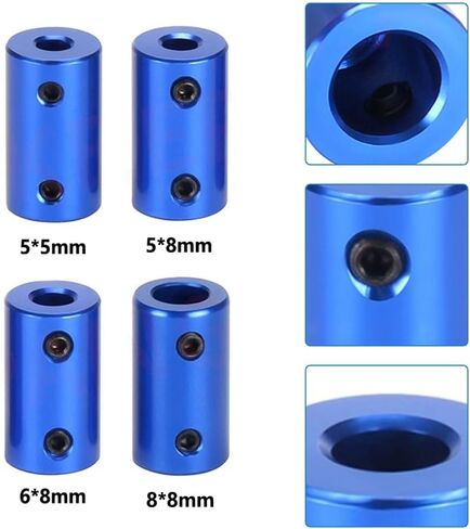 2pcs Ship Models Shaft Coupler Aluminum Alloy Coupling 3D Printers Motor Couplings Flexible Coupling(8mm x 8mm) in Saudi Arabia