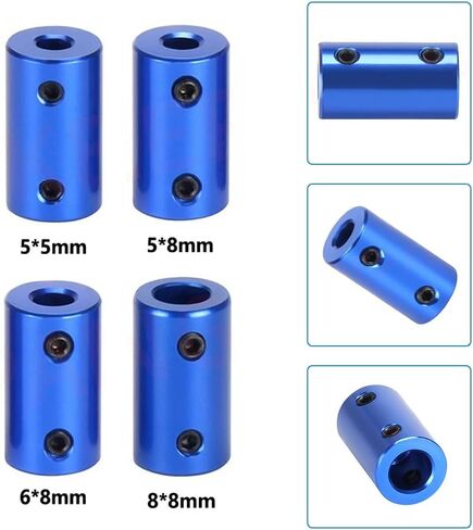 2pcs Ship Models Shaft Coupler Aluminum Alloy Coupling 3D Printers Motor Couplings Flexible Coupling(8mm x 8mm) in Saudi Arabia