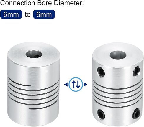 uxcell 5Pcs 5mm to 8mm Aluminum Alloy Shaft Coupling L25xD19 Flexible Coupler Beam Stepper Motor Joint Connector for 3D Printer CNC Machine DIY Encoders and Motors Shaft,Silver in Saudi Arabia