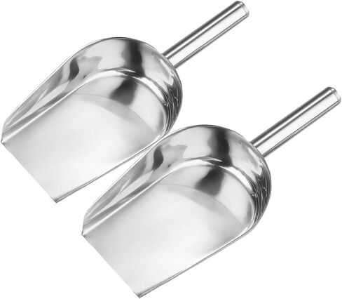 Homoyoyo 2pcs مغرفة الجليد الفولاذ المقاوم للصدأ: قاع مسطح الفولاذ المقاوم للصدأ ملعقة الصويا الصويا الصويا الأرز مغرفة تغذية تغذية الدقيق مغرفة ملعقة المجرفة in Saudi Arabia