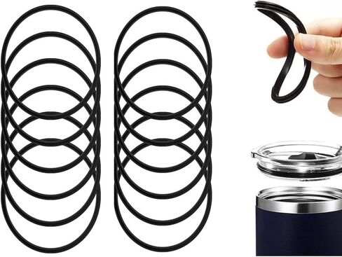 10Pcs Black Replacement Rubber Lid Ring Compatible with Travel Mug 16oz and 20oz Gasket Seals Lid for Insulated Stainless Steel Tumblers, Coffee Cups, Tumblers and Water Glasses in Saudi Arabia