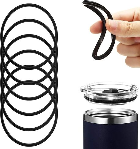 10Pcs Black Replacement Rubber Lid Ring Compatible with Travel Mug 16oz and 20oz Gasket Seals Lid for Insulated Stainless Steel Tumblers, Coffee Cups, Tumblers and Water Glasses in Saudi Arabia