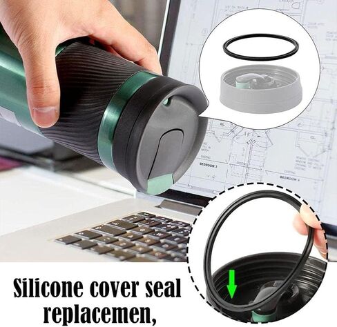 10Pcs Black Replacement Rubber Lid Ring Compatible with Travel Mug 16oz and 20oz Gasket Seals Lid for Insulated Stainless Steel Tumblers, Coffee Cups, Tumblers and Water Glasses in Saudi Arabia