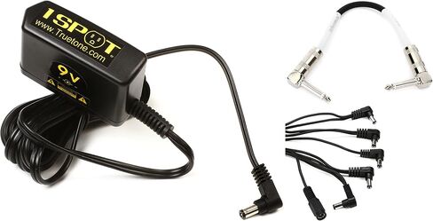 Truetone 1 SPOT Slim 9V DC Adapter + Hosa CPE-106 Guitar Pedalboard Patch Cable - Right Angle to Right Angle - 6 inch + in Saudi Arabia