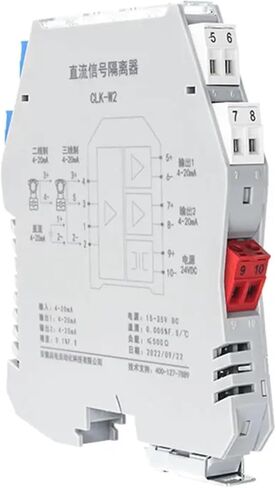 MNEXQML 1PCS Analog Signal Converter 4-20ma to 0-10V 0-5V Signal Isolator 35MM Din Rail Voltage Current Signal Conditioner GLK(2IN2OUT,Output 0-10V_Input 4-20MA_DC24V) in Saudi Arabia