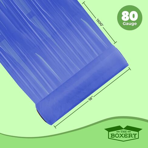 The Boxery 18''x1500 'لكل لفة من التفاف الممتد (الأرجواني) - 4 لفات شملت (80 مقياس) - قوة صناعية تمتد فيلم البلاستيك الأرجواني المتشبث للشحن والتحرك والتعبئة والتغليف in Kuwait