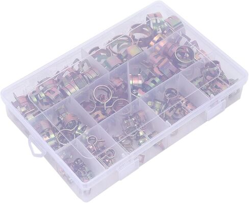 100pcs Spring Clips Clamps Assortment Kit for Hose Pipe Automotive Fuel Line Spring ClipSpring ClampFuel Line ClipWater Pipe ClampFuel Hose FastenerAir Tube Clamp/Holder with in Saudi Arabia