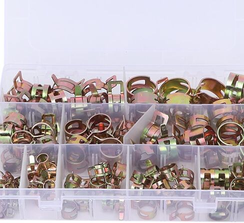 100pcs Spring Clips Clamps Assortment Kit for Hose Pipe Automotive Fuel Line Spring ClipSpring ClampFuel Line ClipWater Pipe ClampFuel Hose FastenerAir Tube Clamp/Holder with in Saudi Arabia