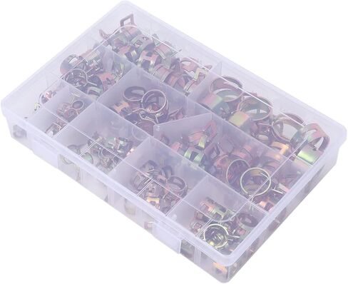 100pcs Spring Clips Clamps Assortment Kit for Hose Pipe Automotive Fuel Line Spring ClipSpring ClampFuel Line ClipWater Pipe ClampFuel Hose FastenerAir Tube Clamp/Holder with in Saudi Arabia