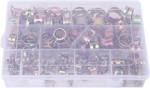 100pcs Spring Clips Clamps Assortment Kit for Hose Pipe Automotive Fuel Line Spring ClipSpring ClampFuel Line ClipWater Pipe ClampFuel Hose FastenerAir Tube Clamp/Holder with in Saudi Arabia