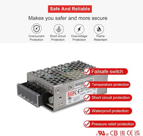 RS-25-24 24V 1.1A 26.4W Single Output Switching Power Supply - Compact, High Efficiency, 88-264VAC/125-373VDC - DIY Projects, Electronics in Kuwait