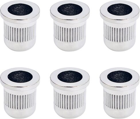 Banworks Bass String Mounting Ferrules 9.8mm (25/64") String Through Body Ferrule for Bass Guitar Pack of 6 JT/CXK-02 Chrome in Saudi Arabia