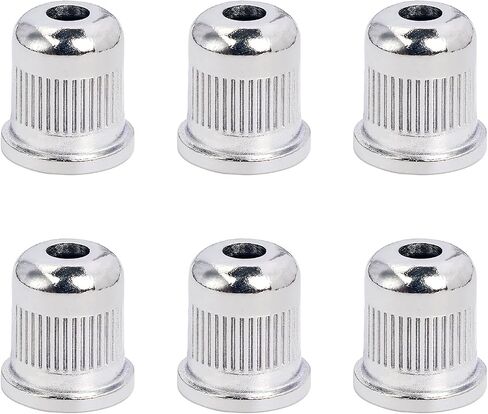 Banworks Bass String Mounting Ferrules 9.8mm (25/64") String Through Body Ferrule for Bass Guitar Pack of 6 JT/CXK-02 Chrome in Saudi Arabia