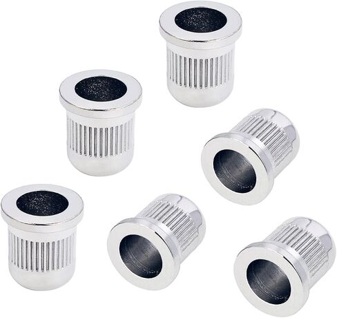 Banworks Bass String Mounting Ferrules 9.8mm (25/64") String Through Body Ferrule for Bass Guitar Pack of 6 JT/CXK-02 Chrome in Saudi Arabia