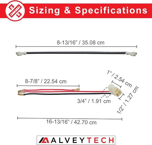 AlveyTech 24 Volt Battery Pack for Razor E300 & E325 Scooter (9Ah, Version 11 & 13+) - Replacement Set of 2 Premium Rechargeable AGM Batteries with Wiring Harness and 3-Pin 2-Wire Connector in Saudi Arabia