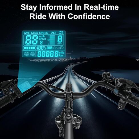 ANCHEER Electric Bike for Adults, 48V 500Wh EBike, UP to 60 Miles, Removable Battery, Fast-Charge, 26" Commuter Electric Bicycles, 7-Speed, LCD Digital Display, Suspension Fork, Cruise Control, UL2849 in Kuwait