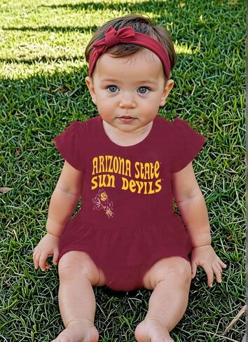 Wes and Willy College Sports Fan Baby Girls Ruffle Hopper Romper in Kuwait