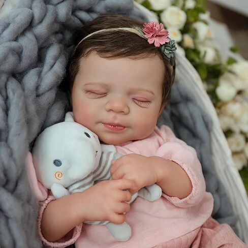 WOOROY Realistic Reborn Baby Dolls -18inch Lifelike Newborn Silicone Baby Girl with Full Body Vinyl,Christmas Birthday Gift with Accessories for Age 3+ in Saudi Arabia