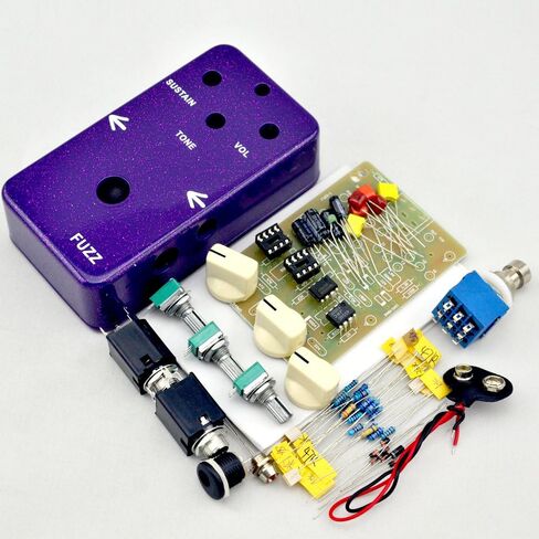 DIY Guitar Pedal Fuzz Full Kit With 1590 Size Box Purple in Saudi Arabia