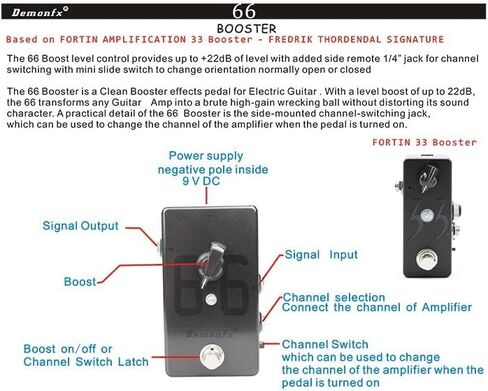 Demonfx 66 Boost Pedal w/ Channel Switching latch Fast US Ship No International wait times in Saudi Arabia
