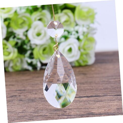 20pcs ekredrop crystal الثريا المعلقات واضحة معلقة بلورات معلقة للثريات حفلات زفاف Suncatchers وديكور المنزل اللامع اللامع مع الخواتم in Saudi Arabia