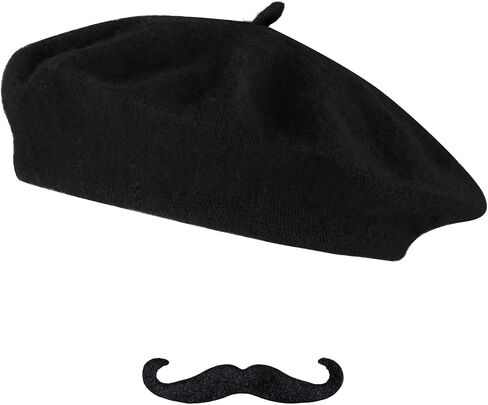مجموعة Choyaxo 2pcs Hat French Beret بما في ذلك Beret Matache for Men Halloween French Party in Saudi Arabia