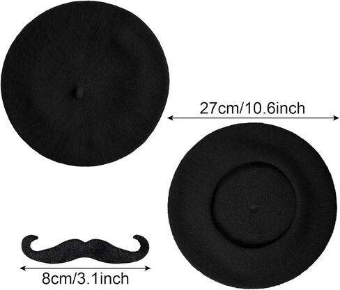 مجموعة Choyaxo 2pcs Hat French Beret بما في ذلك Beret Matache for Men Halloween French Party in Saudi Arabia