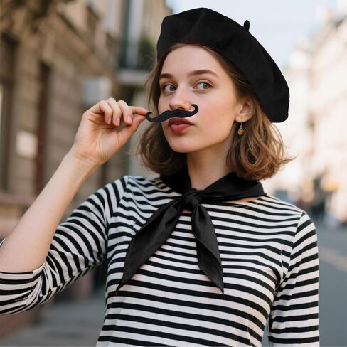 مجموعة Choyaxo 2pcs Hat French Beret بما في ذلك Beret Matache for Men Halloween French Party in Saudi Arabia