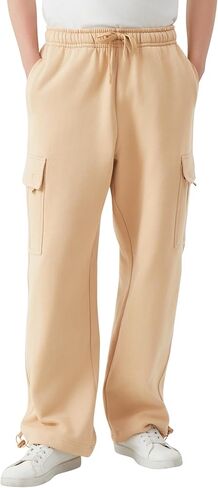 Men's Heavyweight Fleece Cargo Pants Baggy Sweatpants Wide Leg Sweats with Pockets in Saudi Arabia
