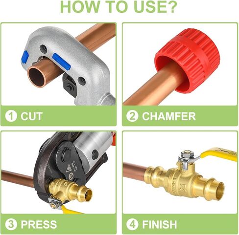 5 حزمة 3/4 "اضغط x اضغط على صمام الكرة الباحث مع epdm o-ring ، الخدمة الثقيلة ، 1/4- قم بإيقاف تشغيل المنفذ الكامل إيقاف صمام كرة التوقف لتوصيل أنابيب النحاس in Kuwait