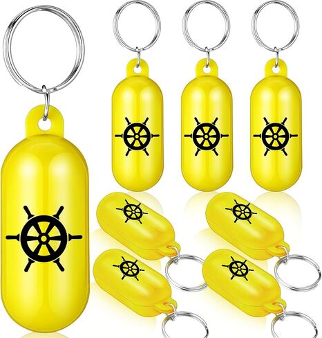 Soulchen 5 PCS قارب عائم سلاسل المفاتيح 2.56 "× 0.98" العوامة الصفراء العائمة قلادة بيضاوية الشكل حلقة مفتاح قارب بلاستيكي لركوب الأمواج الصيد في الهواء الطلق ملحق رياضة المياه في الهواء الطلق in Saudi Arabia