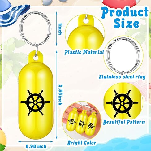 Soulchen 5 PCS قارب عائم سلاسل المفاتيح 2.56 "× 0.98" العوامة الصفراء العائمة قلادة بيضاوية الشكل حلقة مفتاح قارب بلاستيكي لركوب الأمواج الصيد في الهواء الطلق ملحق رياضة المياه في الهواء الطلق in Saudi Arabia