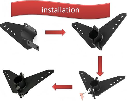 for NK-180s Marine Steering Triangle, Black Powder Coated Aluminum, for Kayak and Trolling Motors (black) in Kuwait