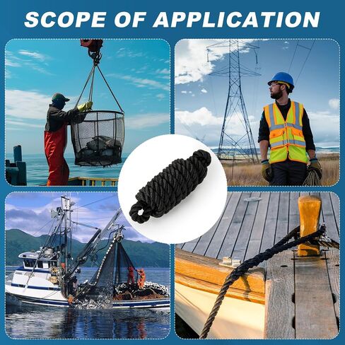 Boat Dock Lines 3PCS - Boat Fenders Dock Lines Anchor Rope with 1.9" Eyelet Pontoon Boat Accessories for Docking A Tot Buoy Triple Braided Marine Rope Tough and Sturdy 0.4" X 78" Black in Saudi Arabia