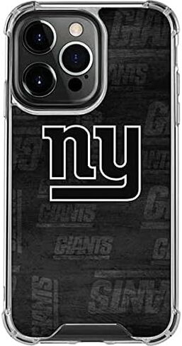 Skinit Clear Phone Case Compatible with iPhone 13 Pro - Officially Licensed NFL New York Giants Black & White Design in Saudi Arabia
