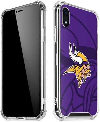 Skinit Clear Phone Case متوافق مع iPhone XR - تصميم NFL Minnesota Vikings مرخص رسميًا in Kuwait