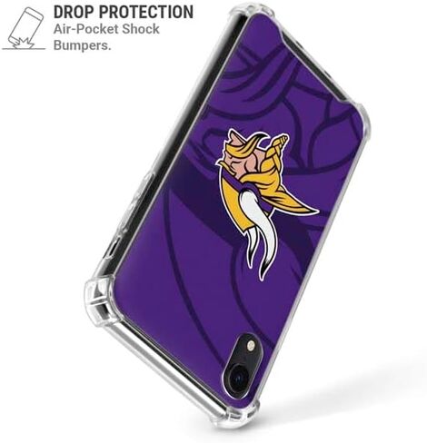 Skinit Clear Phone Case متوافق مع iPhone XR - تصميم NFL Minnesota Vikings مرخص رسميًا in Kuwait