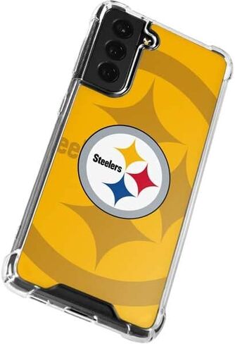 Skinit Clear Phone Case Compatible with Galaxy S22 - Officially Licensed NFL Pittsburgh Steelers Double Vision Design in Saudi Arabia