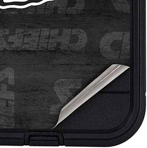 Skinit Decal Phone Skin Compatible with OtterBox Defender Pro Case for iPhone 12 - Officially Licensed NFL Kansas City Chiefs Black & White Design in Saudi Arabia