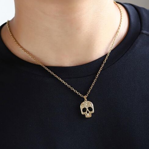 Hawaiian Jewelry by Austaras - Skull Pendant - Engraved with Hibiscus Flower in Saudi Arabia