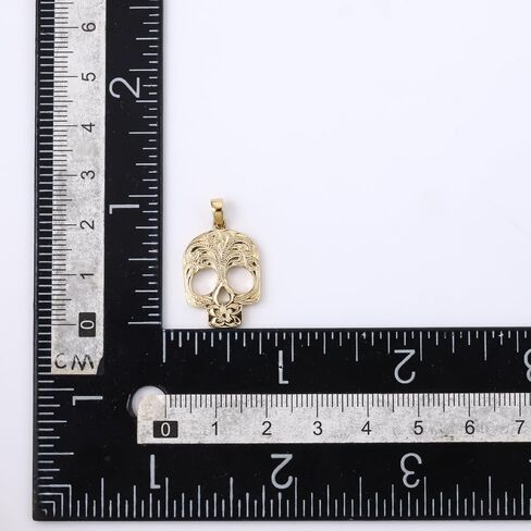 Hawaiian Jewelry by Austaras - Skull Pendant - Engraved with Hibiscus Flower in Saudi Arabia