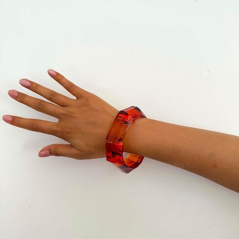CJIAYUJEW Acrylic Chunky Bangle Colorful Resin Bracelets for Women Irregular Resin Acetate Bangles Party Chunky Acrylic Bracelet Wristband Jewelry in Saudi Arabia