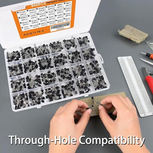 900pcs 18-Type Transistor Assortment Kit (NPN/PNP/BJT) - Includes A1015, S8550, 2N3906, C945, SS8050 TO-92 Package for Electronics Repair, DIY Projects in Saudi Arabia