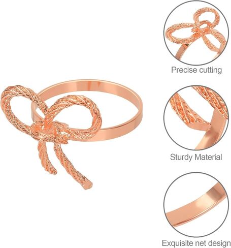 Pack of 6 Napkin Rings Alloy Hollow Out Flower Napkin Holder Dinning Table Napkin Ring for Dinner Parties Wedding Banquet Table Setting Family Gatherings Table Decor（Silver，6） in Saudi Arabia