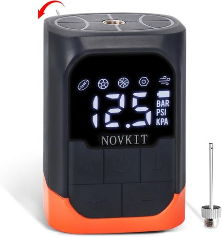 Portable Electric Ball Pump Inflator and Deflator with Foldable Needle, Rechargeable Battery Powered Sports Ball Air Pump with Pressure Gauge for Basketball, Soccer, Football in Saudi Arabia