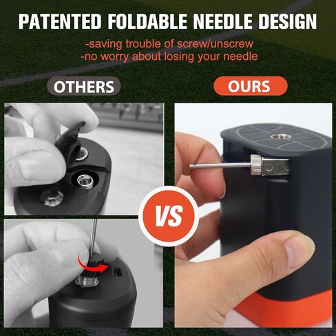 Portable Electric Ball Pump Inflator and Deflator with Foldable Needle, Rechargeable Battery Powered Sports Ball Air Pump with Pressure Gauge for Basketball, Soccer, Football in Saudi Arabia