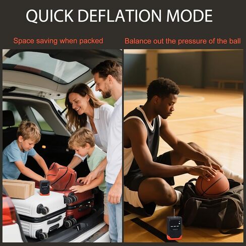 Portable Electric Ball Pump Inflator and Deflator with Foldable Needle, Rechargeable Battery Powered Sports Ball Air Pump with Pressure Gauge for Basketball, Soccer, Football in Saudi Arabia