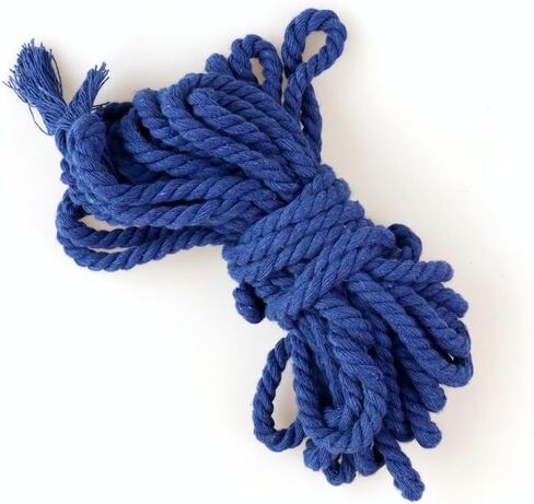 حبل قطني متعدد الأغراض الناعم - الحبال الملونة الصديقة للبشرة - مصنوعة يدويًا من المواد الخام والزيت المنتهي (أحمر ، 26 قدمًا) in Kuwait